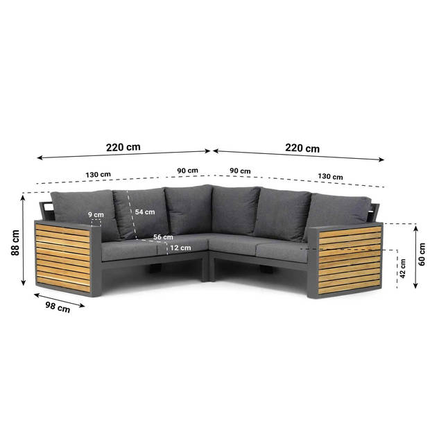 Lifestyle Garden Furniture Verona hoek loungeset 4-delig