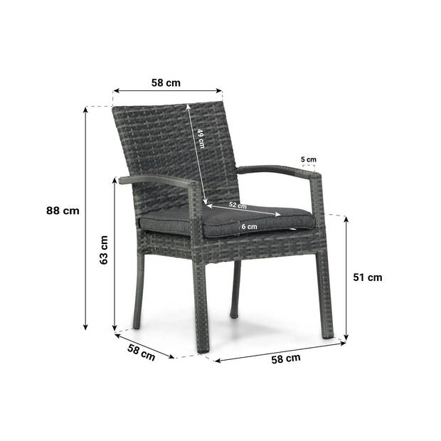 Domani Furniture Albergo/Young 155 cm dining tuinset 5-delig