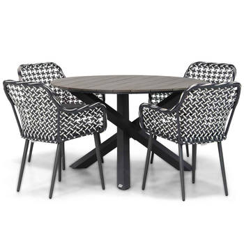 Domani Furniture Emory/Ancona 125 cm rond dining tuinset 5-delig