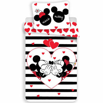 Disney Minnie Mouse Stripe - Dekbedovertrek - Eenpersoons - 140 x 200 cm - Multi