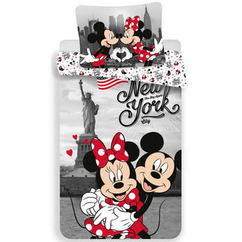 Disney Minnie Mouse Dekbedovertrek New York - Eenpersoons - 140 x 200 cm - Multi