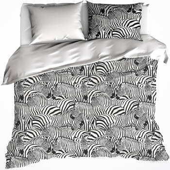 De Witte Lietaer Dekbedovertrek Zebra Cream - Hotelmaat - 260 x 240 cm - Katoen Flanel