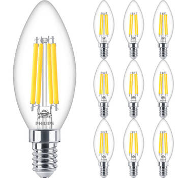 PHILIPS - LED Lamp E14 10 Pack - MASTER Value LEDcandle E14 Filament Helder 3.4W 470lm - 927 Zeer Warm Wit 2700K - Beste