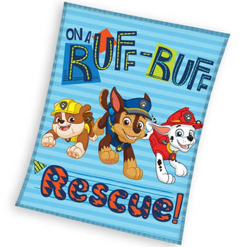 PAW Patrol leeceplaid Rescue - 100 x 140 cm - Blauw