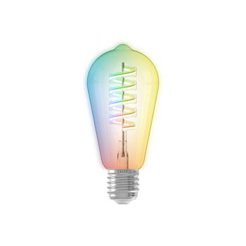Calex Smart Bulb E27, Edison ST64 RGB Wifi LED, Works with Amazon Alexa and Google Home, 4.9W