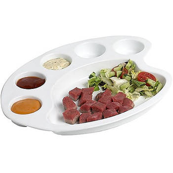 Cosy & Trendy Gourmetbord / Fonduebord - Schilderspalet - Wit - 30 x 24 cm