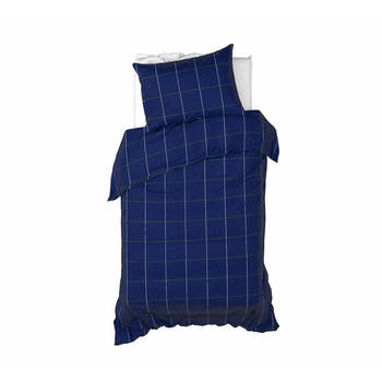 Moodit Dekbedovertrek Ian Evening Blue - Eenpersoons - 140 x 220 cm - Katoen Flanel