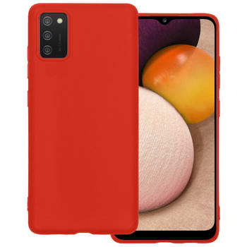 Basey Samsung Galaxy A02s Hoesje Siliconen Hoes Case Cover -Rood