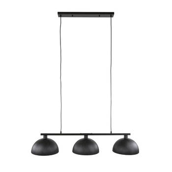 Hoyz Collection - Hanglamp 3L Halfronde Kap-ribbel - Artic Zwart