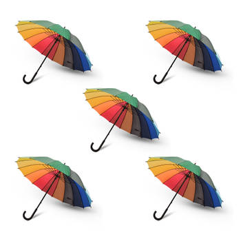 5x paraplu Stormparaplu Grote, Stevige Paraplu polyester Opvouwbare paraplu Diameters:98cm