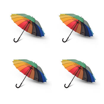 Set van 4 paraplu's - Stormparaplu - Groot en stevig - Polyester - Opvouwbaar - Diameter: 98cm