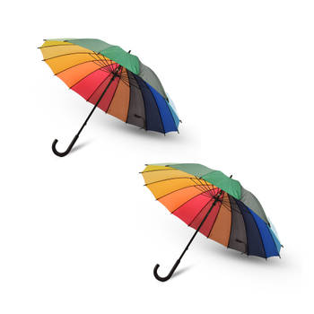 2x Elegante Opvouwbare Paraplu's voor Droge Dagen - Diameter: 98 cm - Grote Paraplu polyester