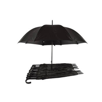 11x Paraplu's in Zwart - Polyester en Aluminium - Lengte 93cm - Diameter. 115cm - Automatische Paraplu