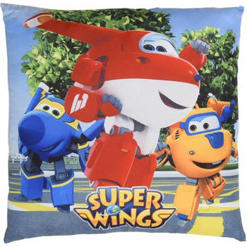 Super Wings 3 hero's - Sierkussen - 40 x 40 cm