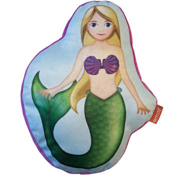 Emoji Happy Mermaid - Sierkussen - 40 x 30 cm - Multi