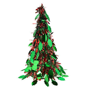 Clayre & Eef Kerstdecoratie Kerstboom Ø 16x38 cm Rood Kunststof Rood