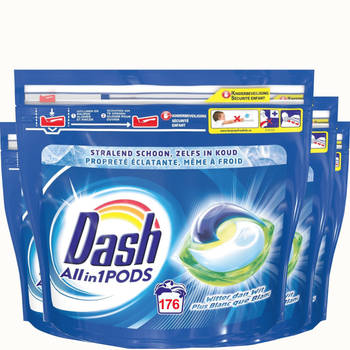 Dash All in 1 Wasmiddel Pods Regular Wit - 4x44 Wasbeurten - Voordeelverpakking