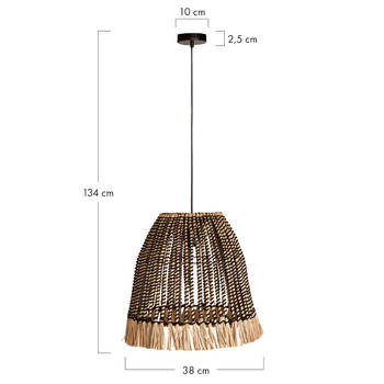 DKNC - Hanglamp Vivian - Zeegras - 38x38x34cm - Bruin