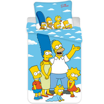 The Simpsons Dekbedovertrek Portret - Eenpersoons - 140 x 200 cm - Blauw