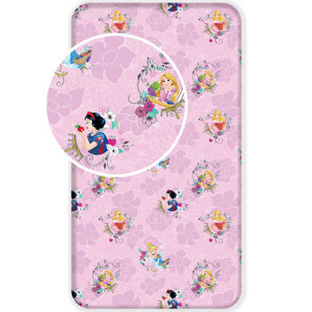 Disney Princess Pink - Hoeslaken - Eenpersoons - 90 x 200 cm - Multi