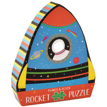 Floss & Rock Raket Puzzel 12 st. - 19 x 30 cm