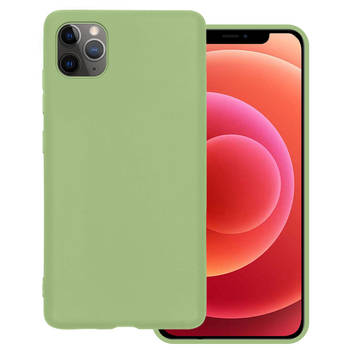 Basey Apple iPhone 12 Pro Hoesje Siliconen Hoes Case Cover -Groen