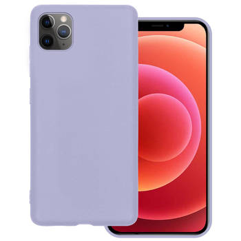 Basey Apple iPhone 11 Pro Max Hoesje Siliconen Hoes Case Cover -Lila