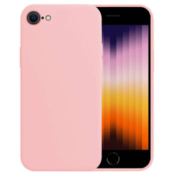 Basey Apple iPhone SE (2022) Hoesje Siliconen Hoes Case Cover - Donkerroze