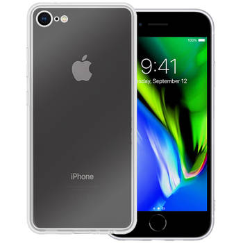 Basey Hoes Geschikt Voor iPhone 8 Hoesje Siliconen Back Cover Case - iPhone 8 Hoes Silicone Case Hoesje - Transparant