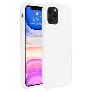 Basey Apple iPhone 11 Pro Max Hoesje Siliconen Hoes Case Cover -Wit