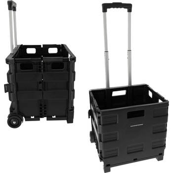 Durable Foldable Trolley with Ergonomic Handle and Lightweight Design Plastic Black Foldable Luggage Trolley up to