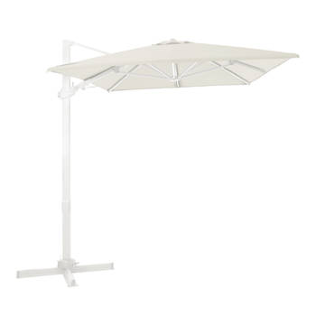 AXI Milad Premium Zweefparasol rechthoekig 200x300 cm in Wit / Beige Parasol voor tuin met Aluminium Frame