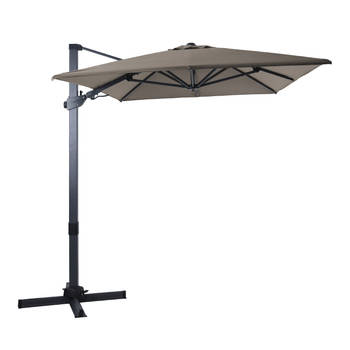 AXI Milad Premium Zweefparasol rechthoekig 200x300 cm in Antraciet / Taupe Parasol voor tuin met Aluminium Frame