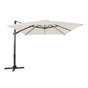 AXI Apollo Premium Zweefparasol rechthoekig 300x300 cm in Antraciet / Beige Parasol voor tuin met Aluminium Frame