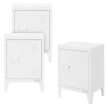 ML-Design set van 3 archiefkasten, 40x30x57,5 cm, wit, gemaakt van staal, vrijstaande kantoorkast met 4 poten, kleine
