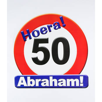 Kroonschild verkeersbord 50 jaar Abraham