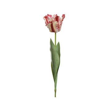 Kunstbloem Tulp 68cm rood/wit