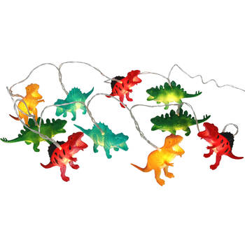 Lichtsnoer - dinosaurus - 200 cm - batterij - 10 leds - warm wit - Lichtsnoeren