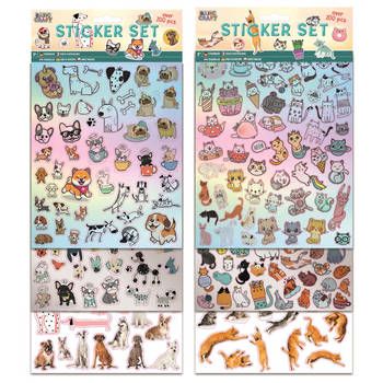 Grafix Stickerset 100-delig kat/hond