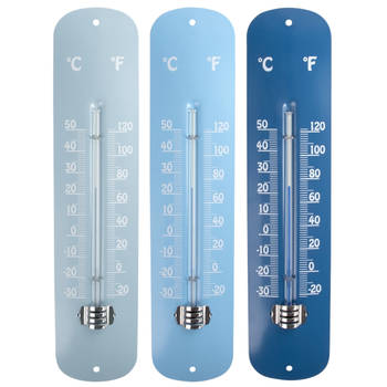 Esschert Design thermometer zink blauw
