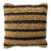 Dutch Decor - ANTONY - Kussenhoes 45x45 cm - strepen van raffia - Raven - zwart en bruin