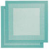 De Witte Lietaer Theedoek Pied de Poule, Aqua - 2 stuks - 65 x 65 cm - Katoen