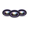 Calex Halo Slimme Inbouwspot - RGB en Warm Wit Licht - Zwart - 3 stuks