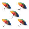 Opvouwbare paraplu voor gemakkelijk dragen - set van 5 stuks - grote en stevige stormparaplu van polyester - diameter: