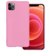 Basey Apple iPhone 12 Pro Hoesje Siliconen Hoes Case Cover - Lichtroze