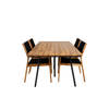 Chan tuinmeubelset tafel 100x200cm en 4 stoel Little John naturel, zwart.