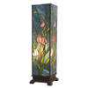 HAES DECO - Tiffany Tafellamp Groen, Roze, Blauw 17x17x58 cm Fitting E27 / Lamp max 1x60W