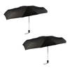 2x Opvouwbare paraplu in Zwart - Polyester en Aluminium - Stormparaplu - Lengte 61.5cm - Diameter. 97cm