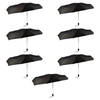 Foldable Black Storm Umbrella Set of 7 - 61.5 cm Length, 97 cm Diameter in Polyester and Aluminum