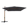 AXI Apollo Premium Zweefparasol rechthoekig 300x300 cm in Hout Look / Grijs Parasol voor tuin met Aluminium Frame